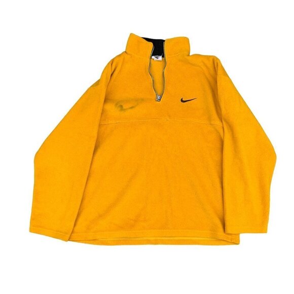 VINTAGE 90s White Tag Nike Fleece Quarter Zip Sweater Large DAMAGED - Picture 2 of 7